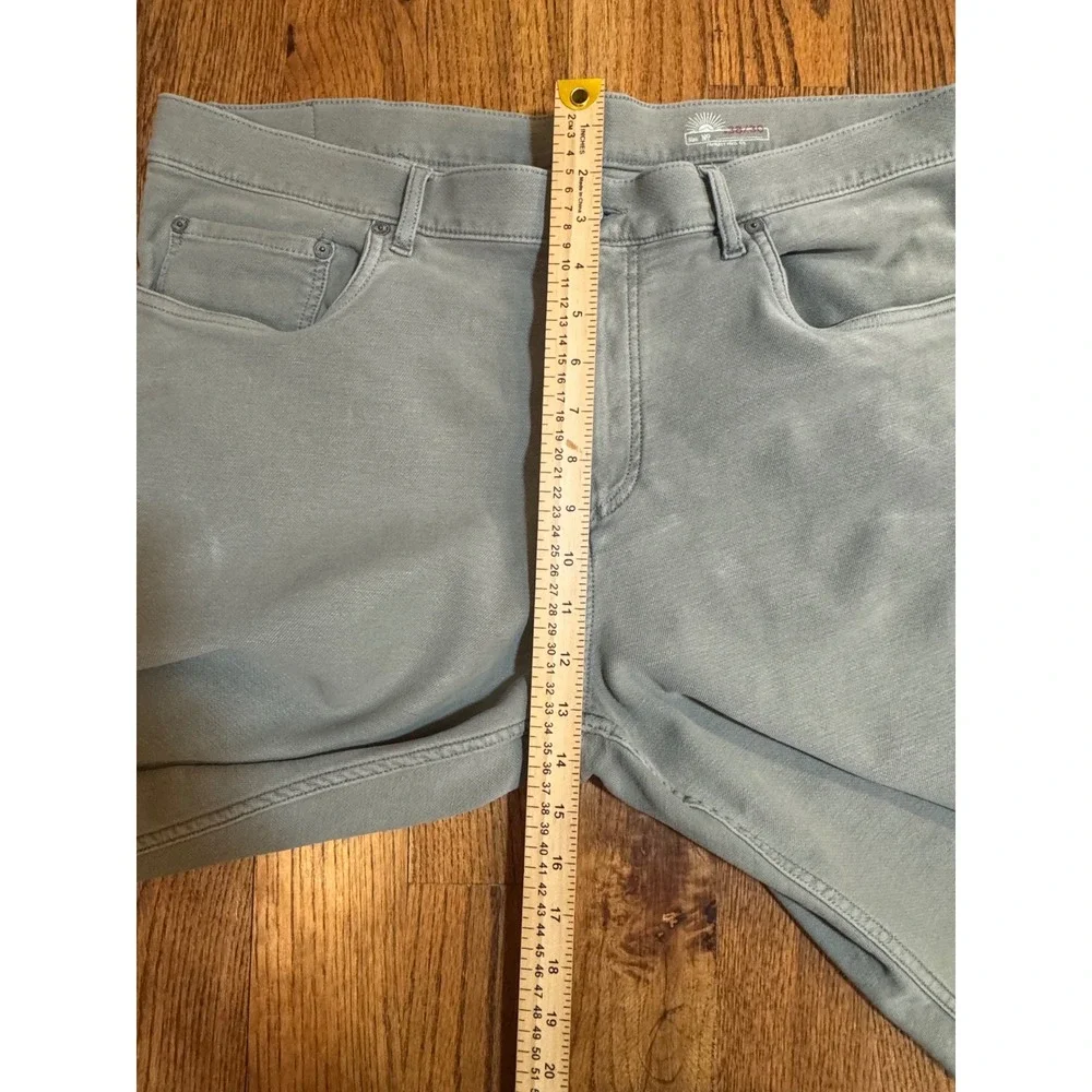 Faherty Brand Mens 5-Pocket Straight Leg Pants Sage Green Grey 38x30 - Picture 7 of 16